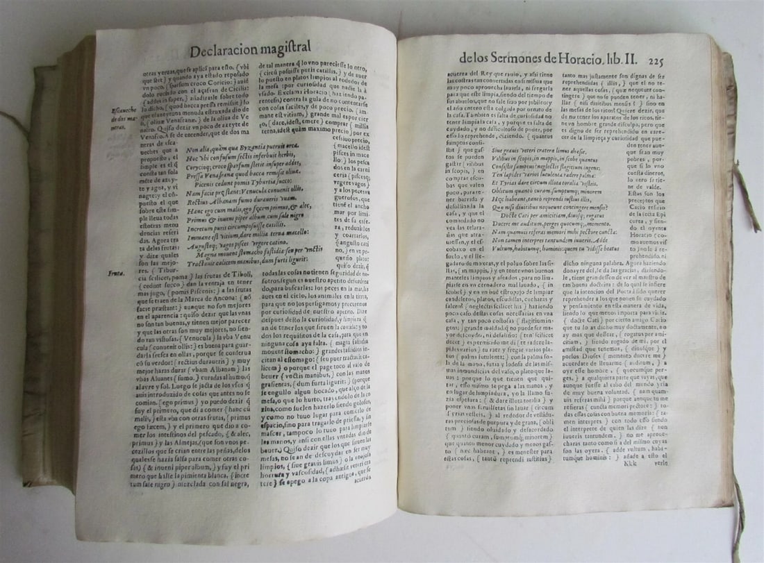 1599 HORACE WORKS in SPANISH antique POETRY VELLUM Q. HORATII FLACCI V.de Biedma - 7