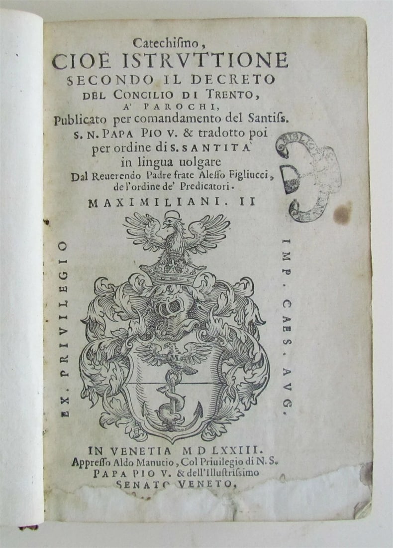 1573 ALDINE PRESS Catechismo cioe Istruttione ANTIQUE 16th CENTURY ITALIAN Aldus - 7