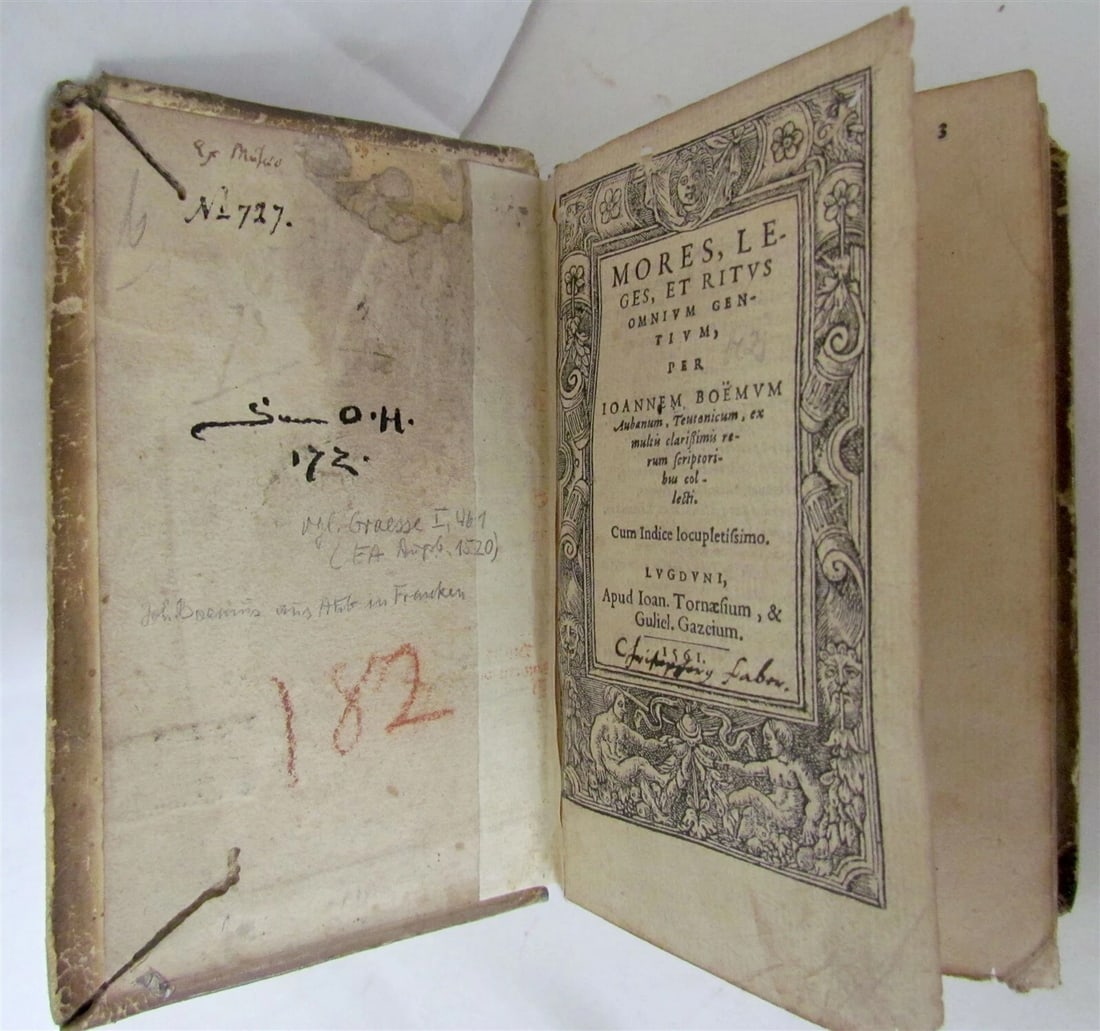 1561 RARE ETHNOGRAPHIC WORK Mores leges et ritus by Johann Boemus ANTIQUE 16th C - 4