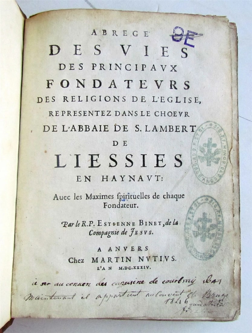 1634 ILLUSTRATED LIVES of MAIN FOUNDERS of RELIGIOUS ORDERS ANTIQUE 39 ENGR. - 3
