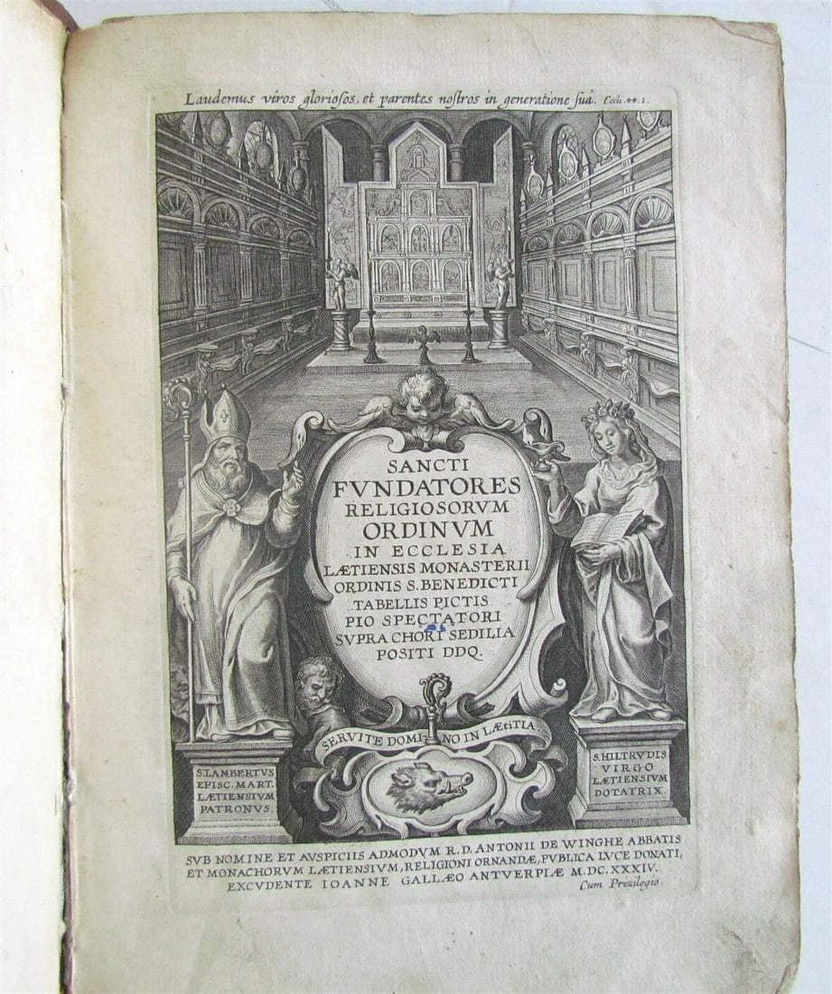 1634 ILLUSTRATED LIVES of MAIN FOUNDERS of RELIGIOUS ORDERS ANTIQUE 39 ENGR. - 4