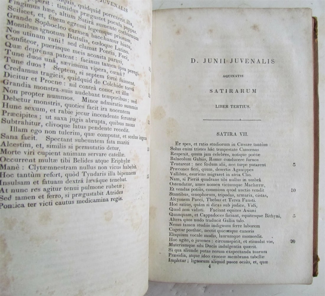 1833 AULI PERSII FLACCI DECIMI JUNII JUVENALIS antique BOSTON AMERICAN EDITION - 5