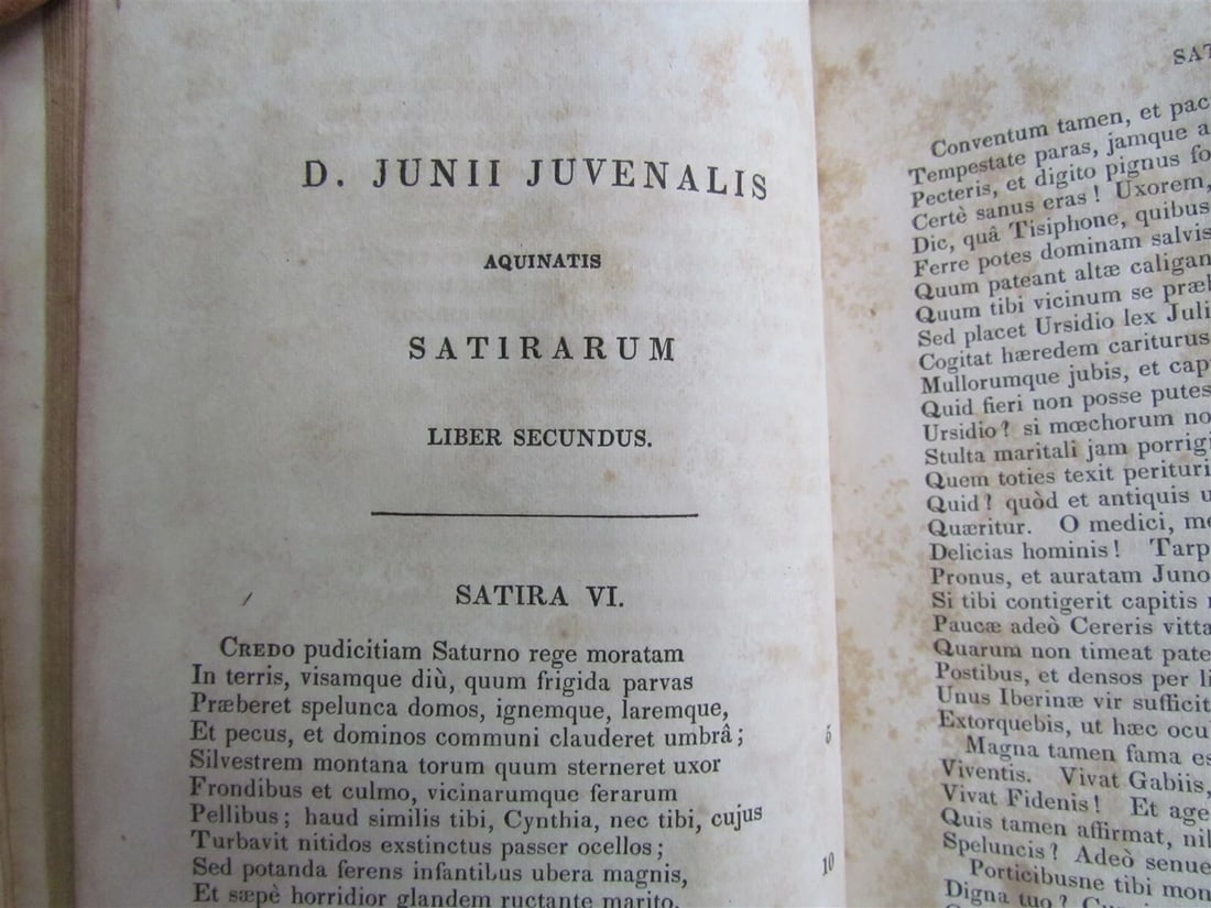 1833 AULI PERSII FLACCI DECIMI JUNII JUVENALIS antique BOSTON AMERICAN EDITION - 6