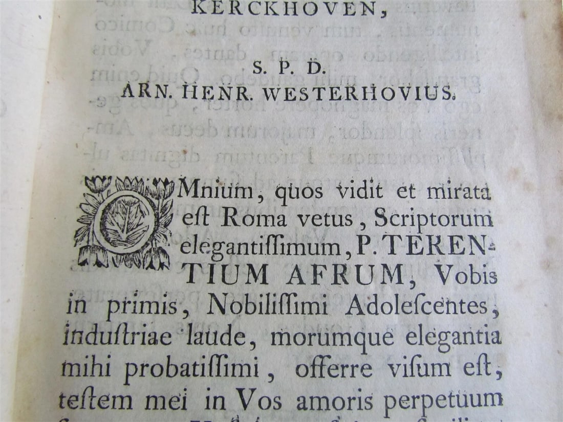 1732 AFRI COMOEDIAE SEX by TERENCE PRIZED VELLUM BINDING ANTIQUE P.TERENTII - 5