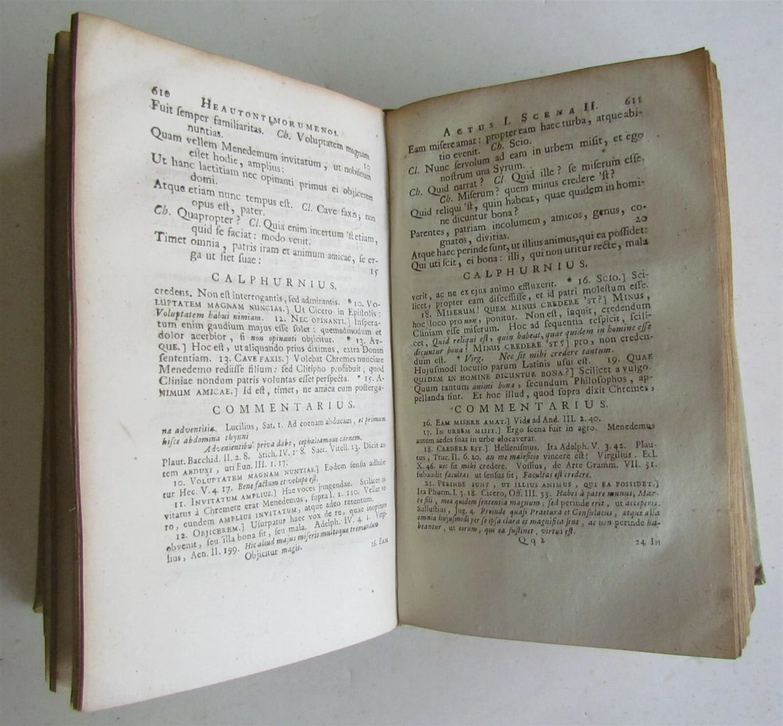 1732 AFRI COMOEDIAE SEX by TERENCE PRIZED VELLUM BINDING ANTIQUE P.TERENTII - 6