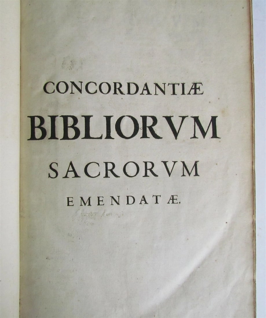 1642 BIBLE CONCORDANCE PLANTIN PRESS antique FOLIO Concordantiae Bibliorum - 3