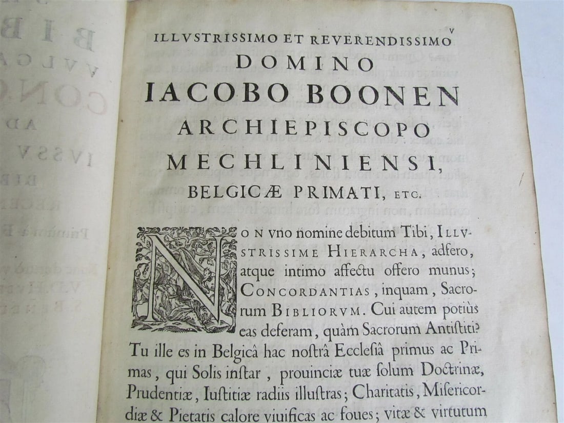 1642 BIBLE CONCORDANCE PLANTIN PRESS antique FOLIO Concordantiae Bibliorum - 4