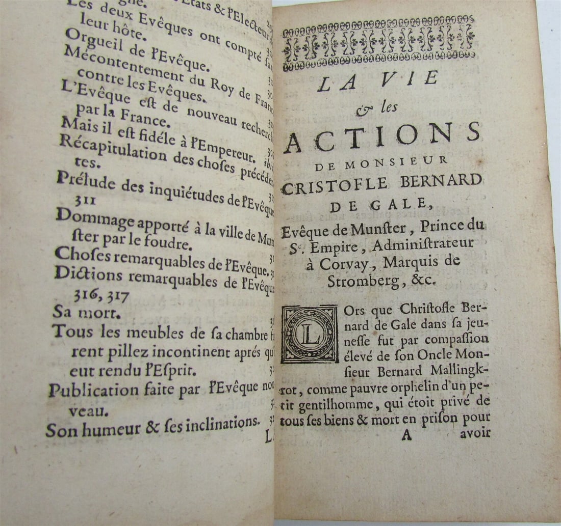 1679 La vie et les actions de M. Cristofle Bernard de Gale antique - 3