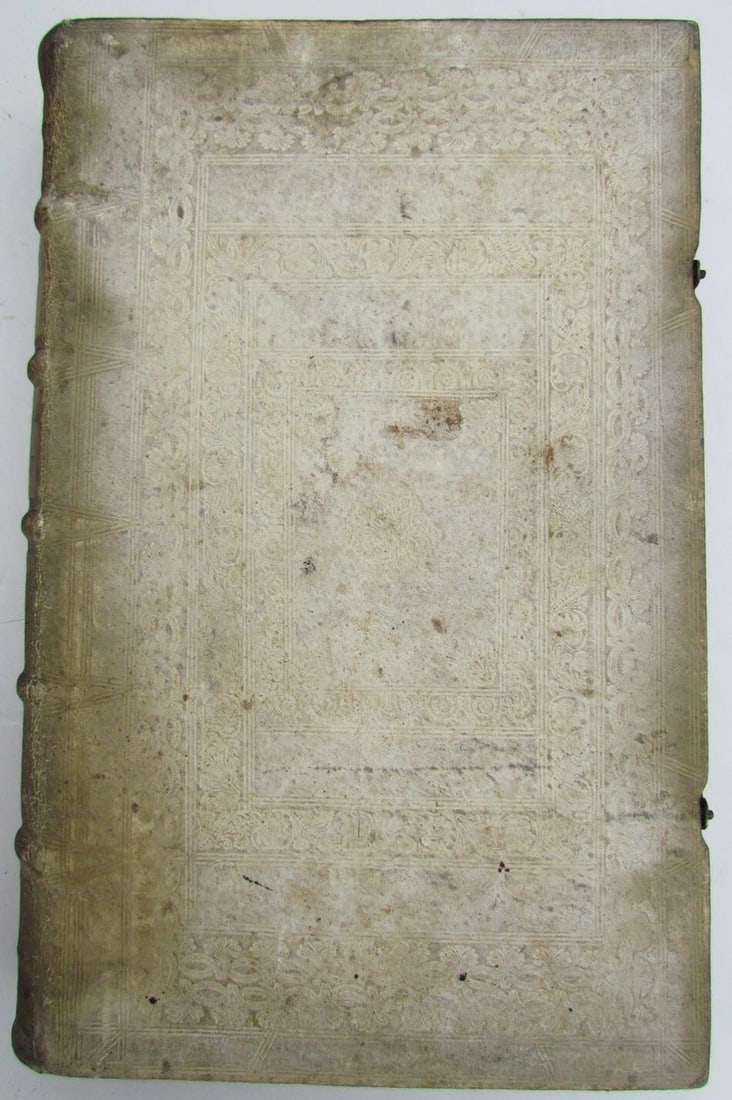 1694 BLIND-STAMPED PIGSKIN OVER WOODEN BOARDS FOLIO ANNALES ECCLESIASTICI - 3