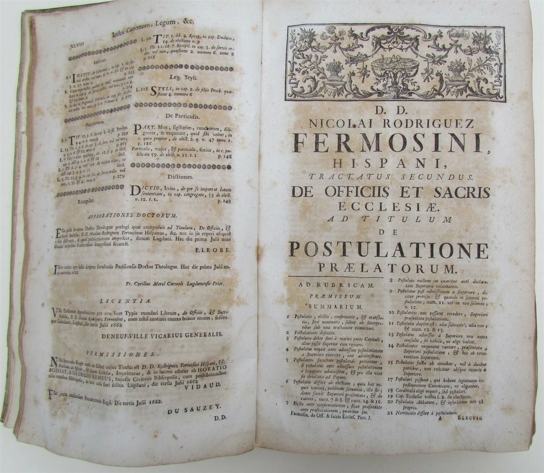 1741 VELLUM BOUND ANTIQUE FOLIO N. Fermosini HISPANI EPISCOPI OFFICIS ET SACRIS - 7