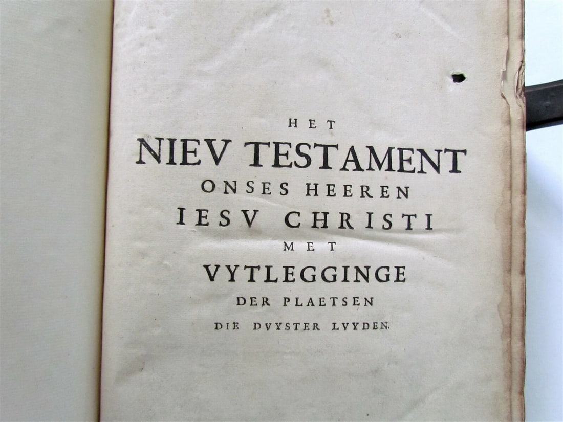 1614 BIBLE in DUTCH BIBLIA NEEERLANDICA NEW TESTAMENT antique FOILO - 5