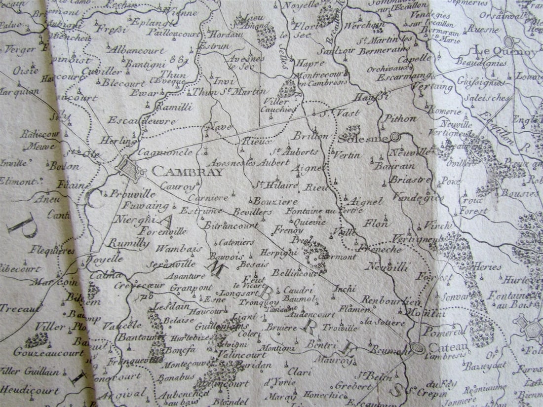 1792 ANTIQUE MAP - HAINAUT BELGIUM 31 by 22" ORIGINAL - 6