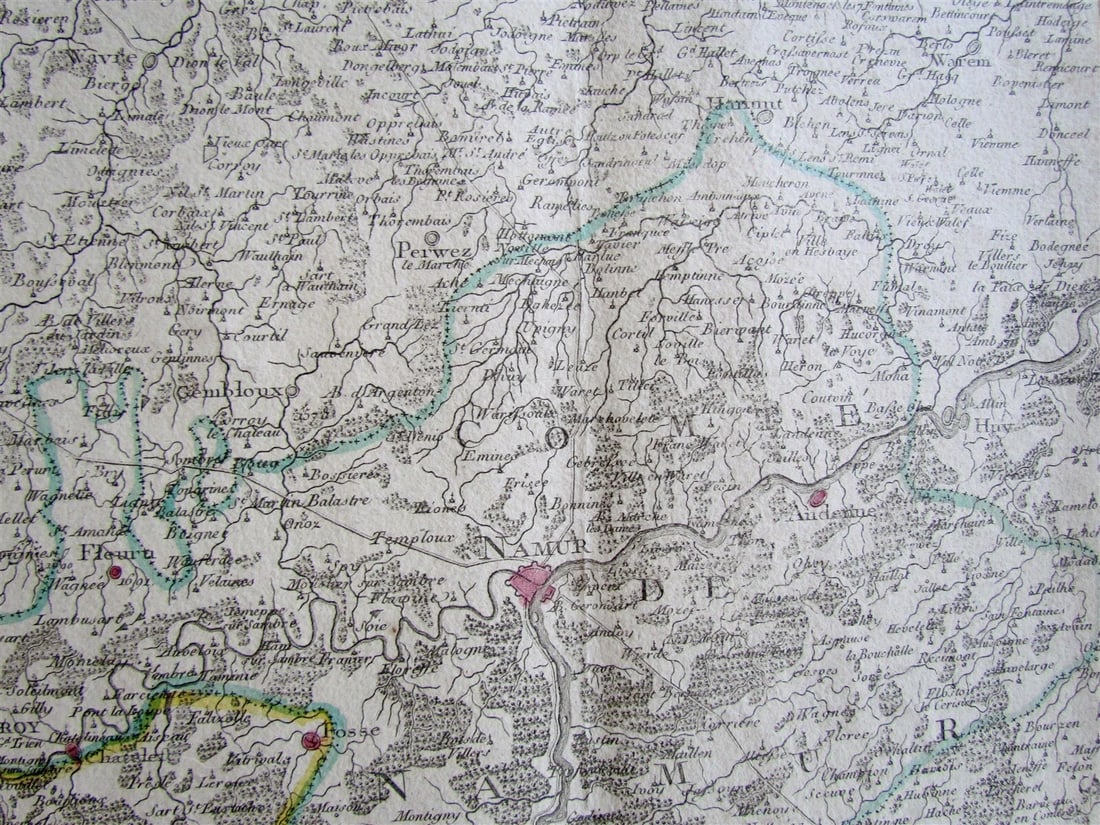 1792 ANTIQUE MAP - HAINAUT BELGIUM 31 by 22" ORIGINAL - 8