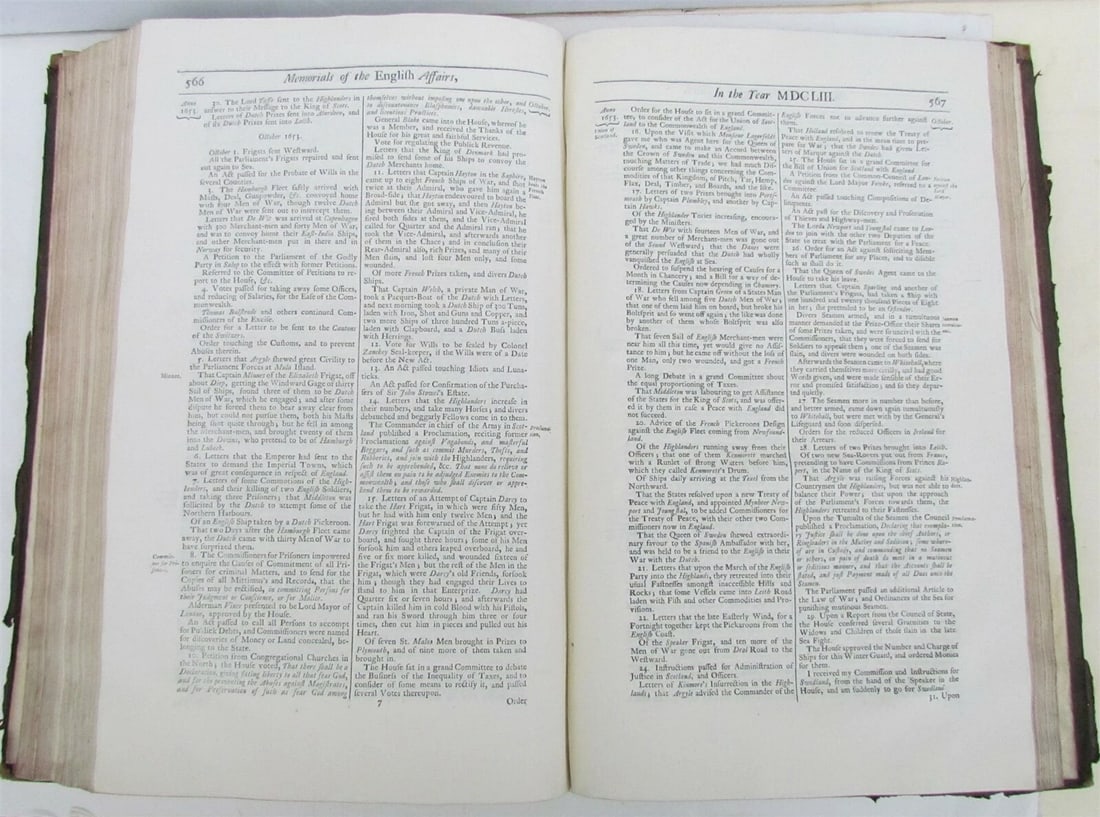 1732 MEMORIALS OF ENGLISH AFFAIRS by WHITELOCK antique LARGE FOLIO - 4
