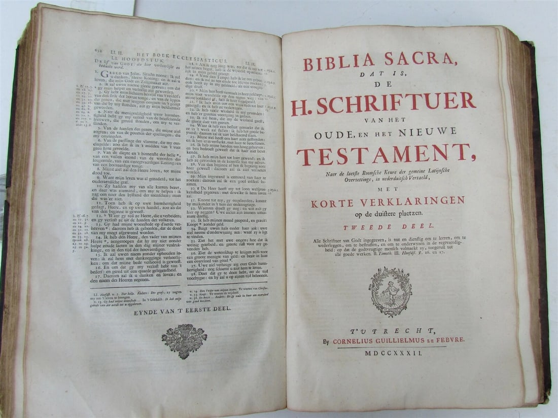 1732 BIBLE BIBLIA NEERLANDICA antique OLD & NEW TESTAMENT NETHERLANDS DUTCH - 7
