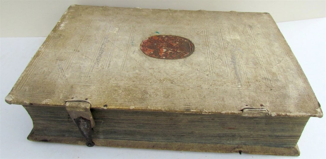 1703 BLIND-STAMPED PIGSKIN BOUND ANTIQUE FOLIO by Josephi Mansi - 2