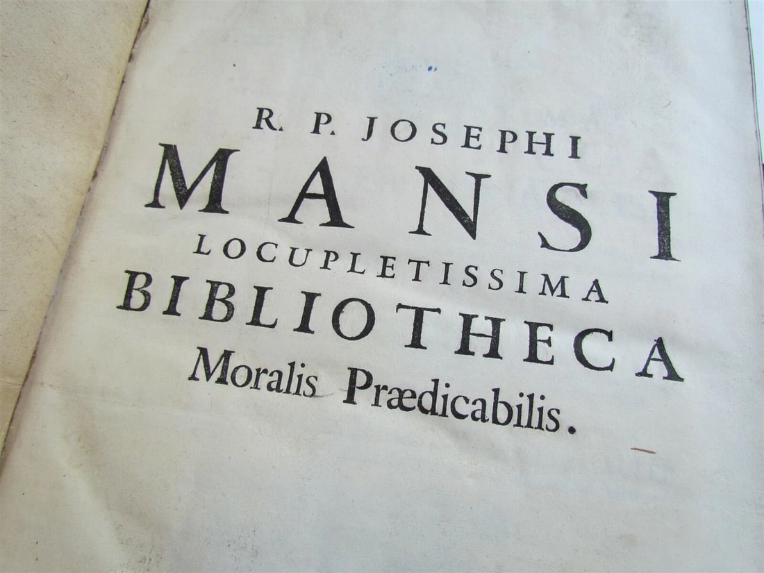 1703 BLIND-STAMPED PIGSKIN BOUND ANTIQUE FOLIO by Josephi Mansi - 5