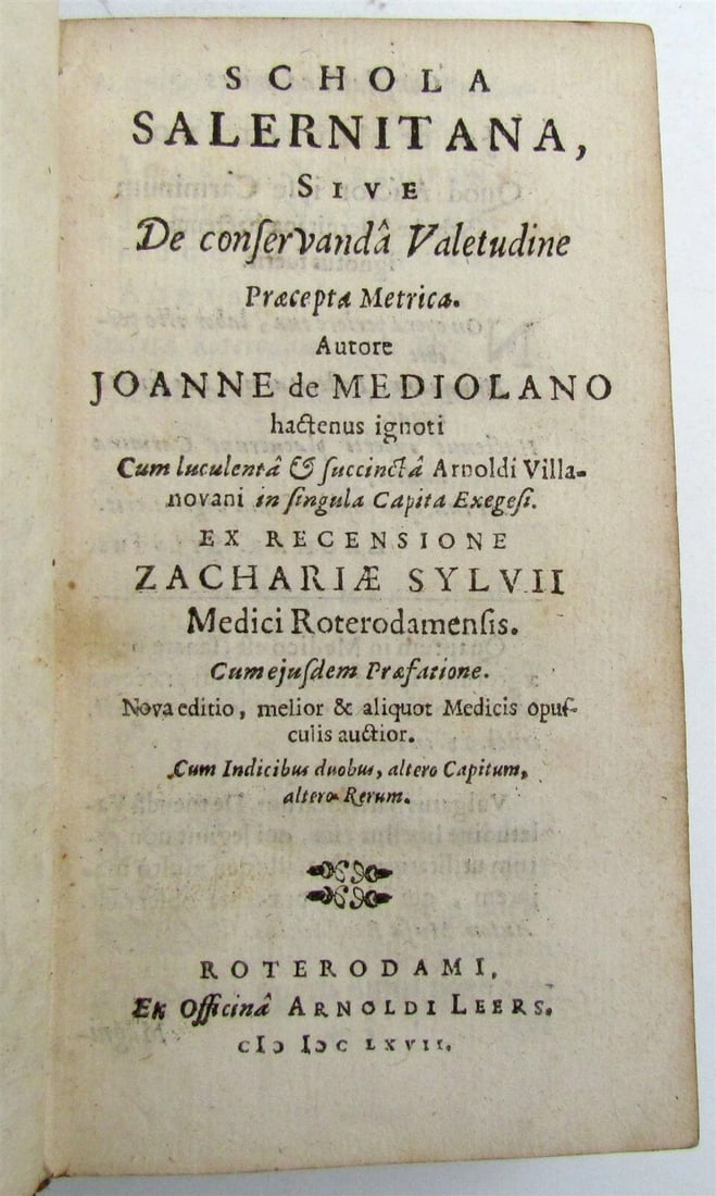 1667 MEDICAL Joannes de MEDIOLANO Schola Salernitana antique - 4