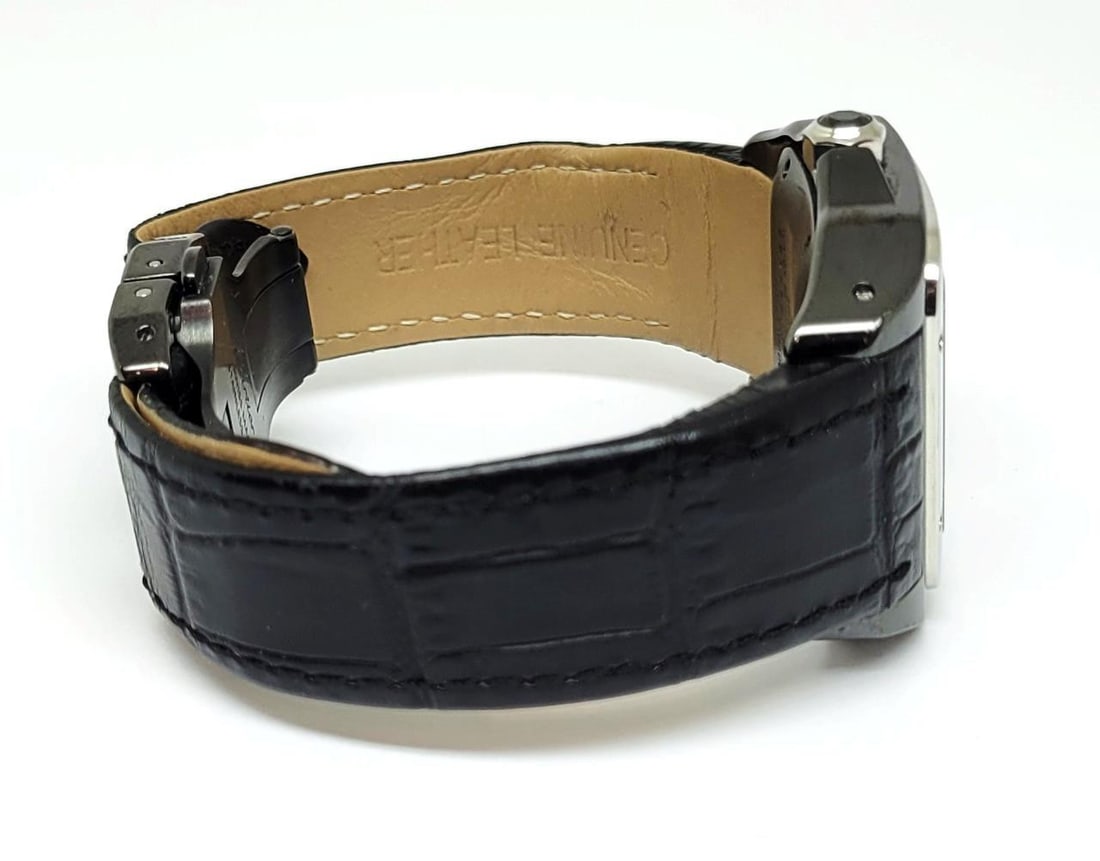Black PVD Unisex CARTIER SANTOS 100 Black Dial Automatic Watch Ref 2878* Good - 7