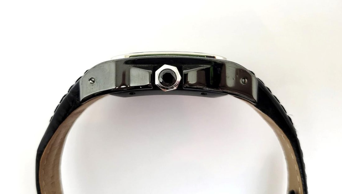 Black PVD Unisex CARTIER SANTOS 100 Black Dial Automatic Watch Ref 2878* Good - 8