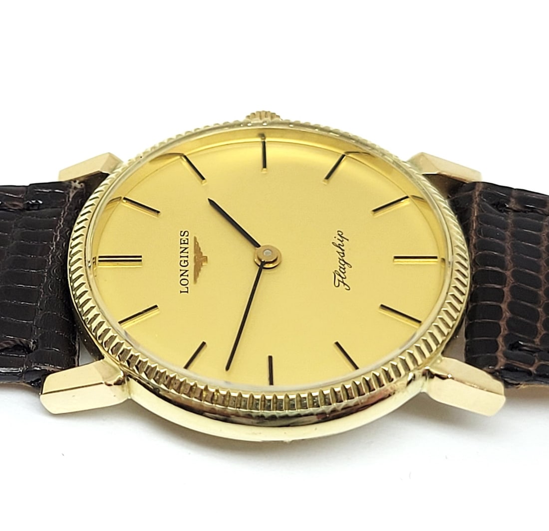 Vintage 14k LONGINES FLAGSHIP Winding Watch 1980s Cal 847.4* EXLNT SERVICED - 8