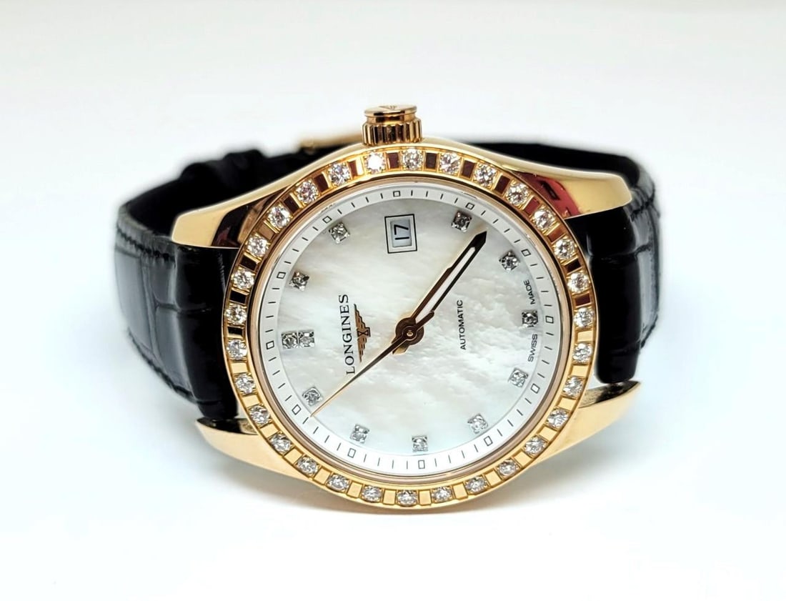 Ladies 18k Rose LONGINES CONQUEST CLASSIC AUTOMATIC Watch L2.285.9* EXLNT - 4