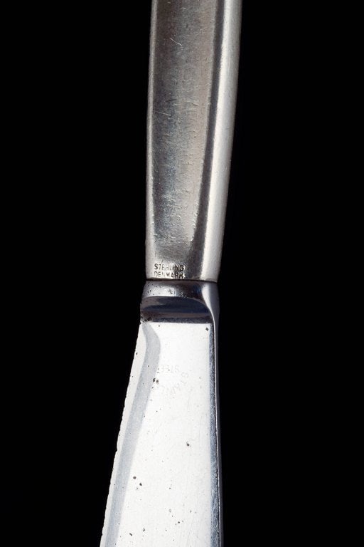 Georg Jensen, Denmark. Lunch knives, set of four in sterling silver and stainless steel. Produced - 5