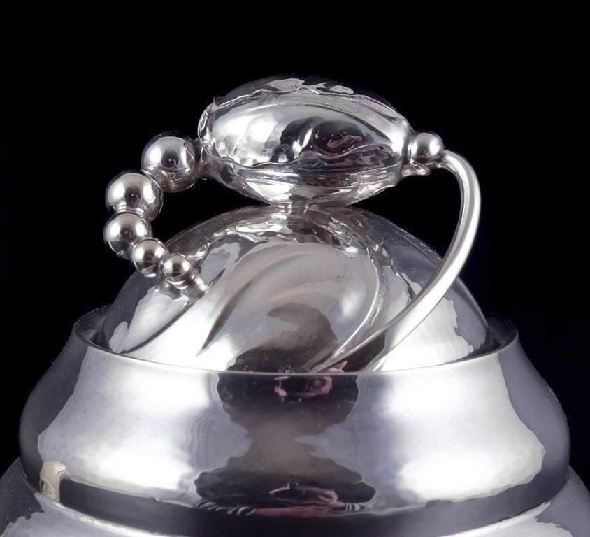 Georg Jensen Blossom. Coffee pot in hand hammered sterling silver with bone handle. 1933-1944. - 2