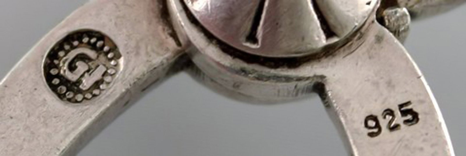 Georg Jensen sugar tang in sterling silver, 'blossom'. - 5