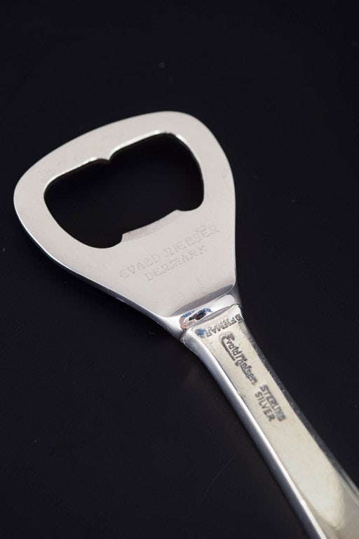 Evald Nielsen, Denmark. Bottle opener in sterling silver and stainless steel. Approx. 1940s. - 4
