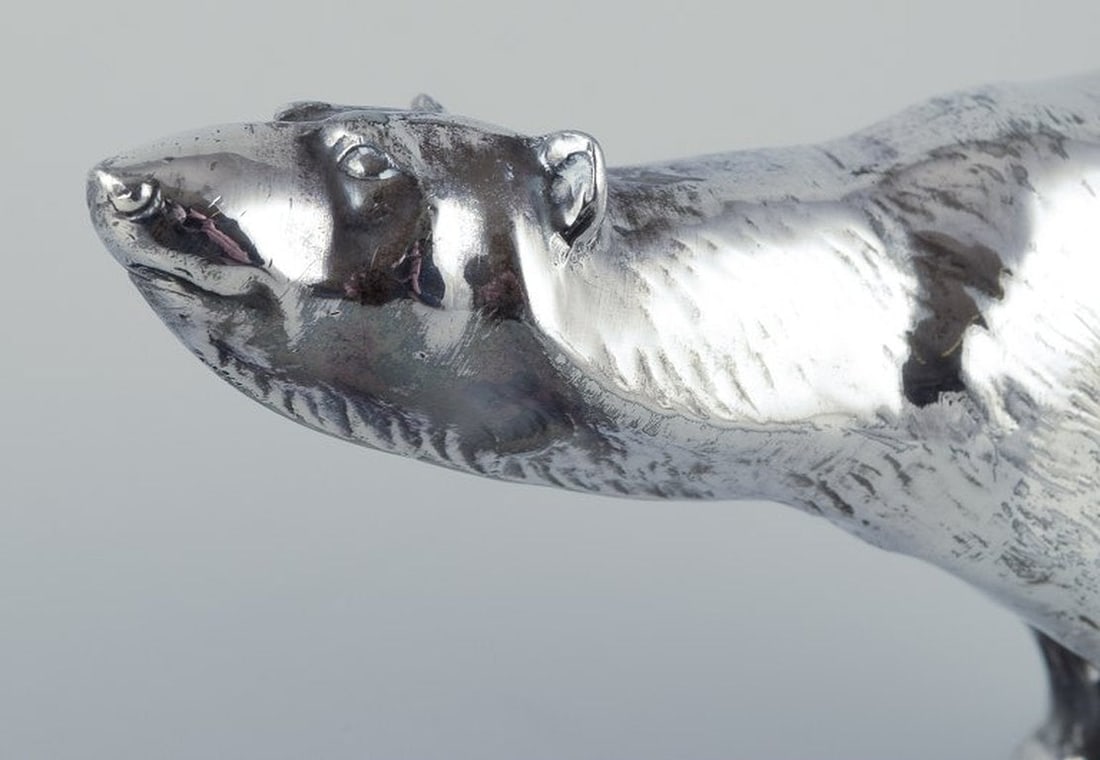 Charles Svejstrup Madsen, Denmark. Cooler figure in the shape of a polar bear. Plated silver. Early - 3