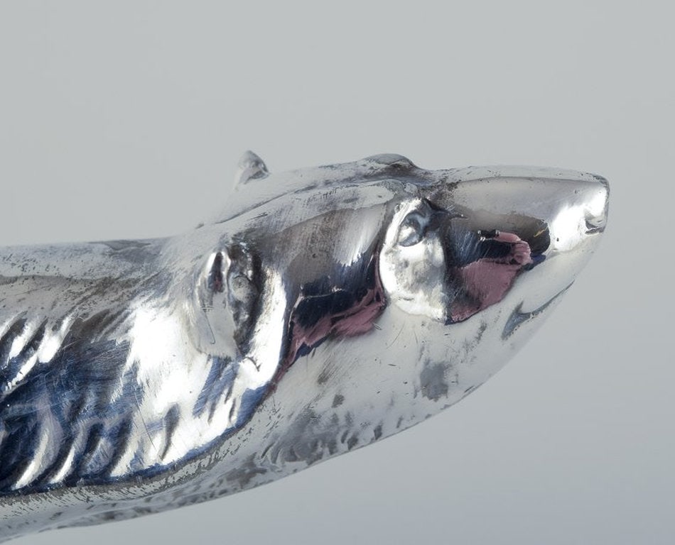 Charles Svejstrup Madsen, Denmark. Cooler figure in the shape of a polar bear. Plated silver. Early - 4