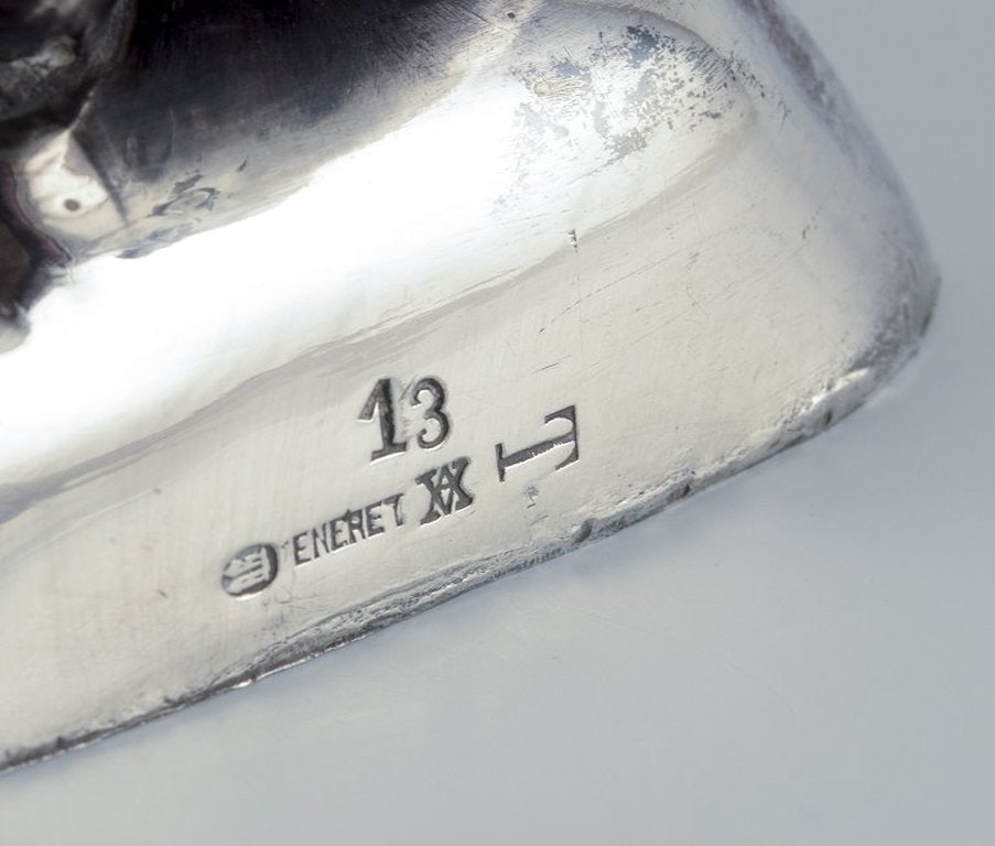 Charles Svejstrup Madsen, Denmark. Cooler figure in the shape of a polar bear. Plated silver. Early - 6