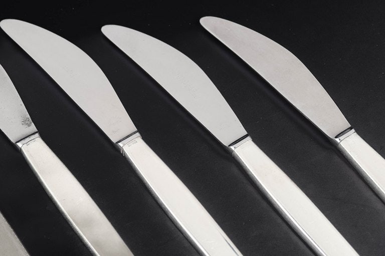Georg Jensen, Denmark. Lunch knives, set of six in sterling silver and stainless steel. Approx. - 2