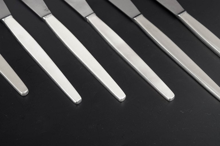 Georg Jensen, Denmark. Lunch knives, set of six in sterling silver and stainless steel. Approx. - 3
