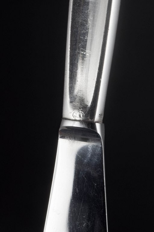 Georg Jensen, Denmark. Lunch knives, set of six in sterling silver and stainless steel. Approx. - 4
