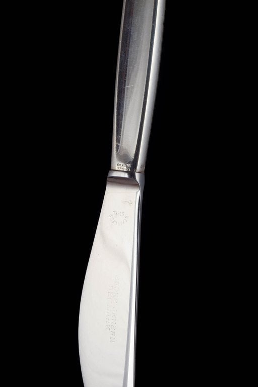 Georg Jensen, Denmark. Lunch knives, set of six in sterling silver and stainless steel. Approx. - 5