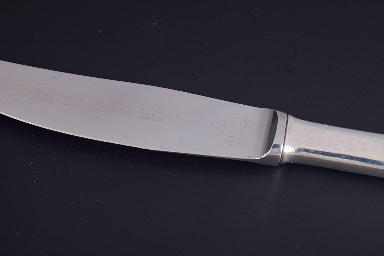 Evald Nielsen, Denmark. Set of four Sterling silver and stainless steel lunch knives. Approx. 1930s. - 4