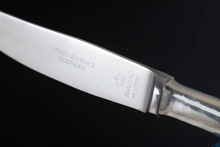 Evald Nielsen, Denmark. Set of four Sterling silver and stainless steel lunch knives. Approx. 1930s. - 6