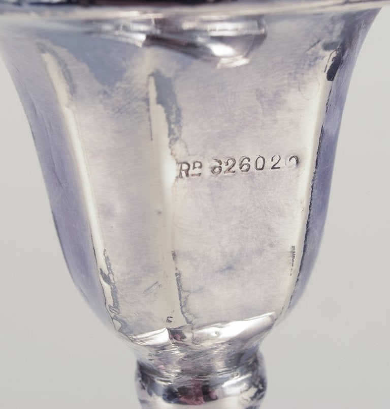 A.J. Pepper & Co. Ltd., United Kingdom. Pair of 'Hurricanes' candlesticks in silver and violet - 7
