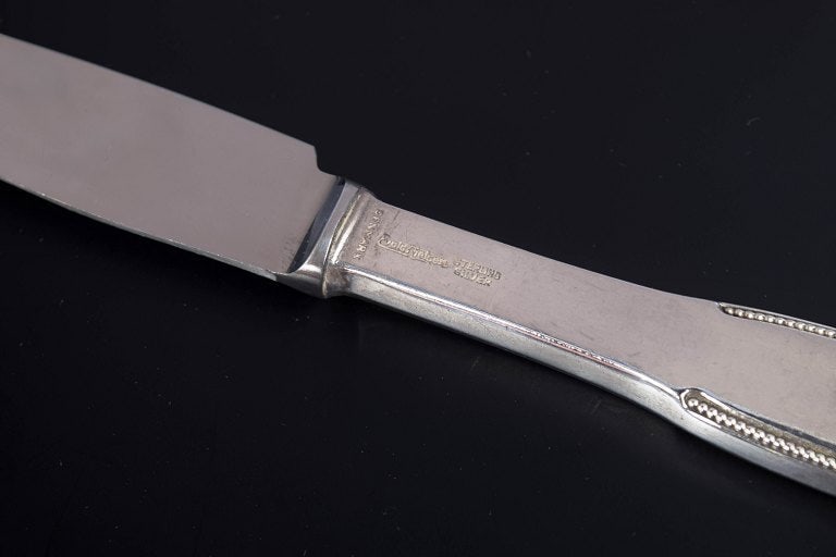 Evald Nielsen, Denmark. Set of six lunch knives in sterling silver and stainless steel. Approx. - 4
