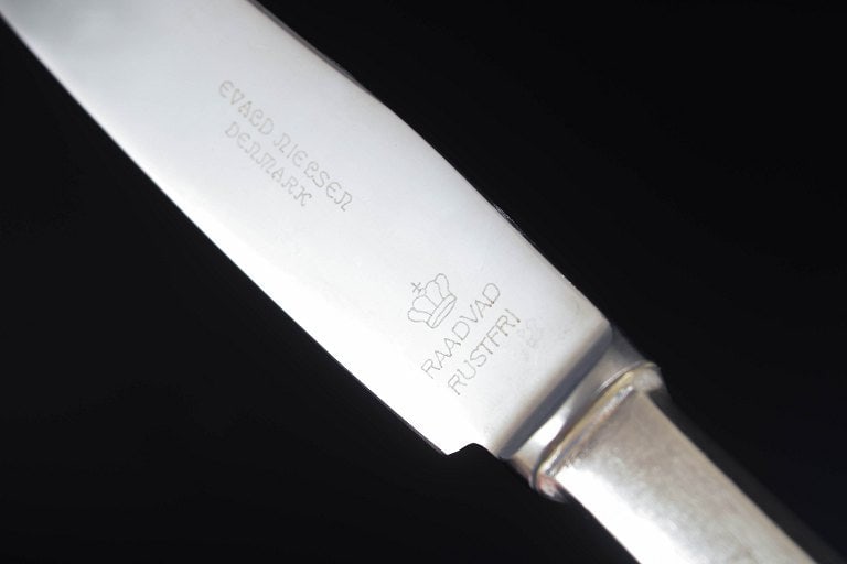 Evald Nielsen, Denmark. Set of six lunch knives in sterling silver and stainless steel. Approx. - 5