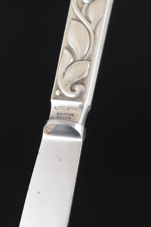 Evald Nielsen, Denmark. Set of four fruit knives in sterling silver and stainless steel. Approx. - 4