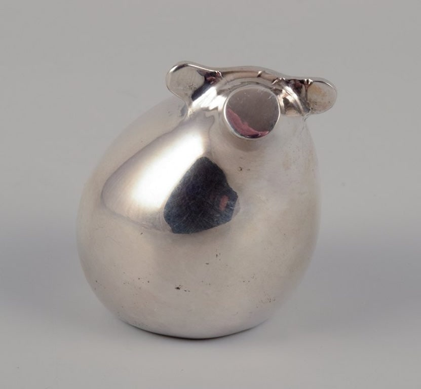Dansk International Designs Ltd. Small sculpture of pig in plated silver. 1970s. - 3
