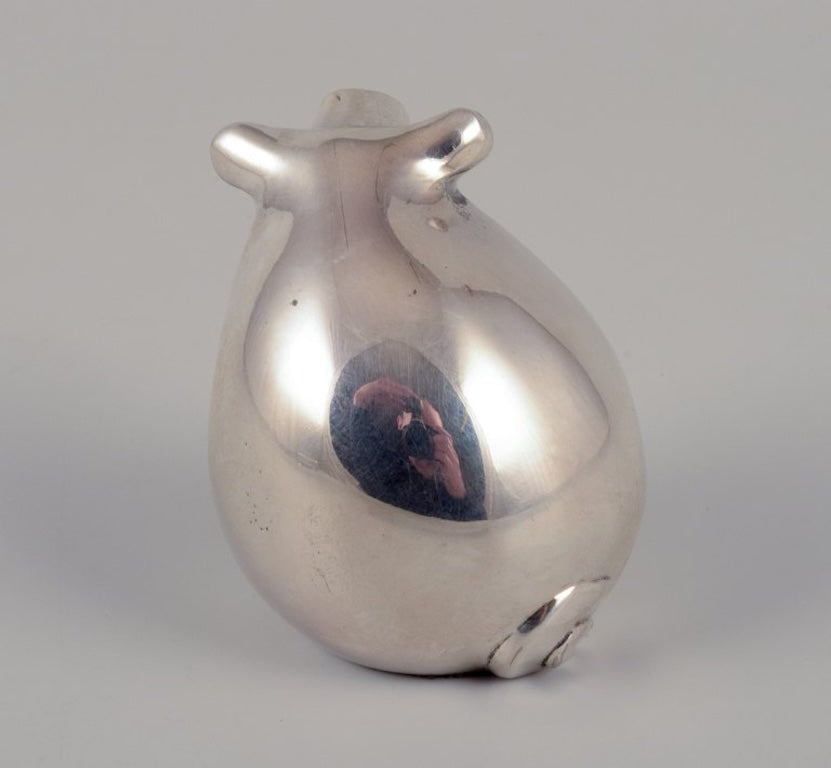 Dansk International Designs Ltd. Small sculpture of pig in plated silver. 1970s. - 4