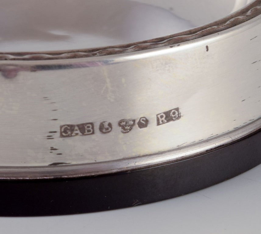 GAB, Sweden. Two salt cellars in 830 silver and bakelite. 1960s. - 4