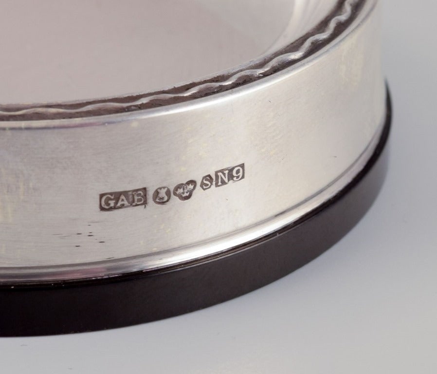 GAB, Sweden. Three salt cellars in 830 silver and bakelite. 1960s - 4