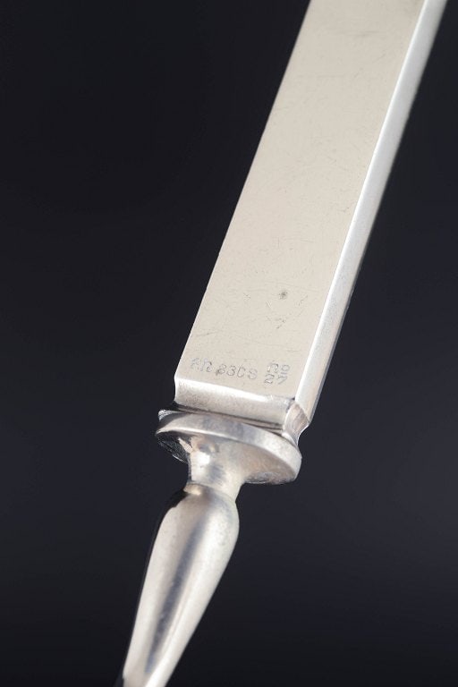 Evald Nielsen, Denmark. Art Deco cheese slicer in silver and stainless steel. Approx. 1930s. - 4
