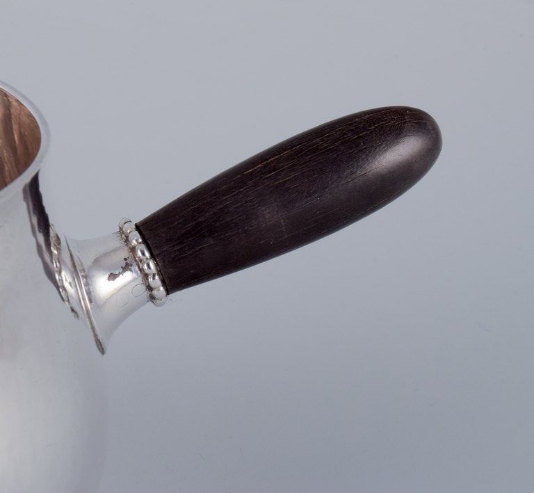 Georg Jensen creamer in sterling silver with an ebony handle. - 6