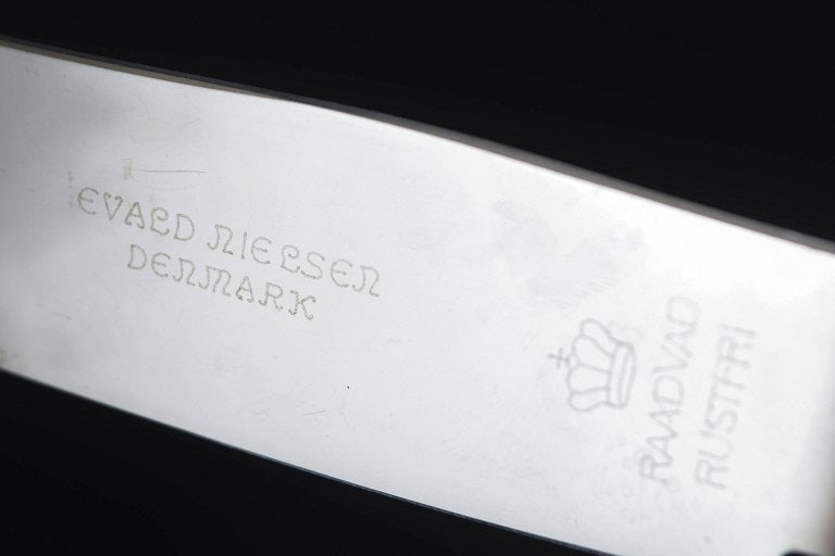 Evald Nielsen, Denmark. Set of three lunch knives in sterling silver and stainless steel. Approx. - 5